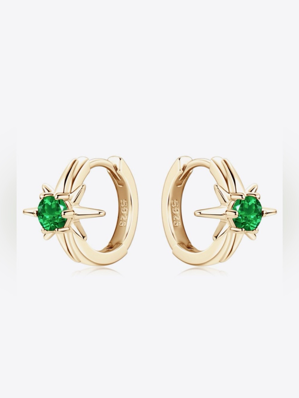 Lab-Grown Emerald Huggie Earrings